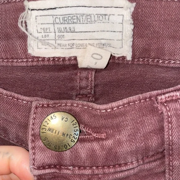 Current/Elliott Dusty Rose Mauve Denim Skinny Jeans Cute Luxury NWOT Summer - Picture 6 of 14